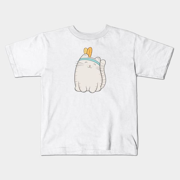 fin, the cat Kids T-Shirt by kimvervuurt